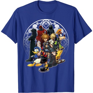 เสื้อยืดลําลอง แขนสั้น พิมพ์ลาย Disney Kingdom Hearts Dark Squad สไตล์เกาหลี คุณภาพสูง