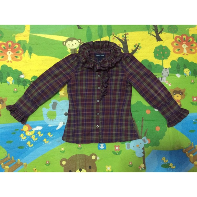 polo ralph lauren คอบัว ไซส์5 ลายสก๊อตน่ารักมากๆ