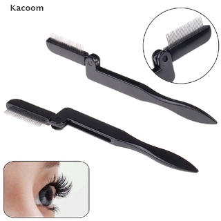 Kacoom Foldable eyelash comb metal eyebrow brush tool mascara separator lash curl black TH