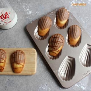 CHEFMADE  Madeleine ถาดอบขนม แม่พิมพ์เค้ก รูปไข่หอยเชลล์ สำหรับเตาอบ เบเกอรี่ 6 ช่อง WK9029