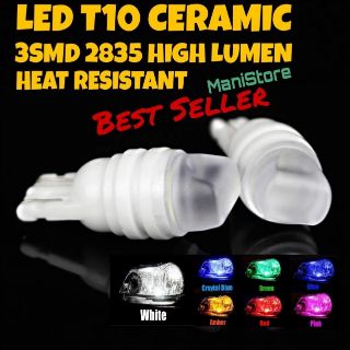 [Hot Sale][ 1คู่ ] ไฟLED ขั้ว T10 ceramic SMD2835 แท้!!! สีขาว/สีเหลืองอำพัน/ไอซ์บลู/ชมพู/เขียว  [ราคาต่อคู่]