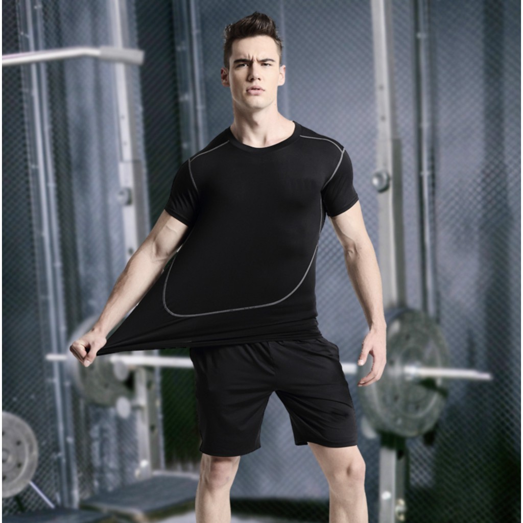 ซื้อ1แถม1 เสื้อยืดออกกำลังกายแขนสั้น กระชับกล้ามเนื้อ T-Shirt Sportswear - รูปที่ 4