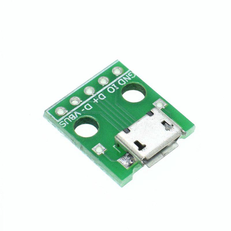 อะแดปเตอร์เชื่อมต่อ Micro USB to DIP 5 Pin Female PCB 10 ชิ้น