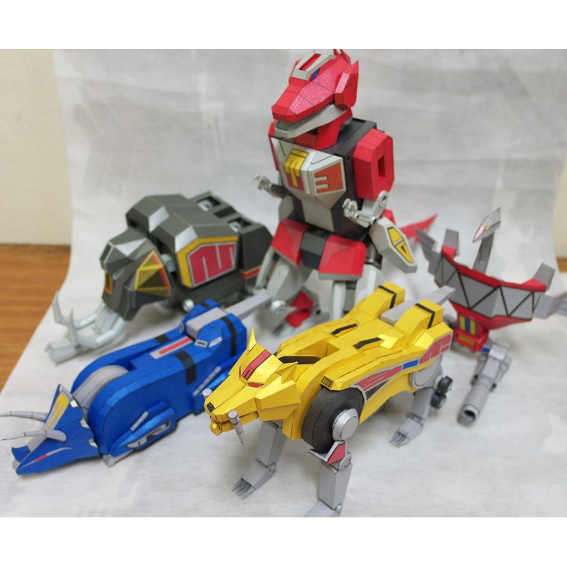 DIY Papercraft Mecha Megazord Pattern BC160gsm กระดาษด้าน