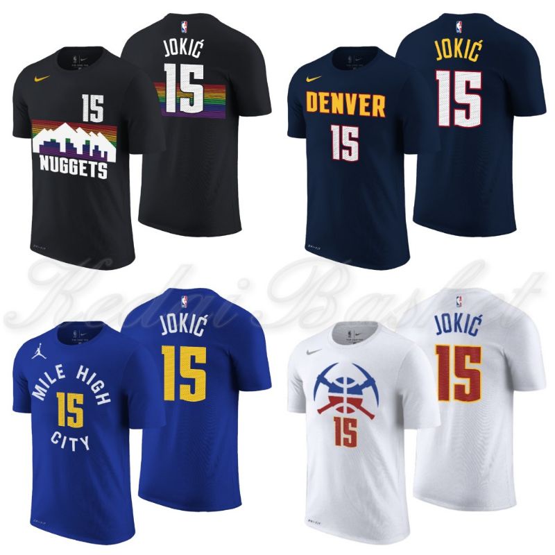 เสื้อยืด ลายบาสเก็ตบอล Nba Denver Nuggets No. 15 Nikola Jokic