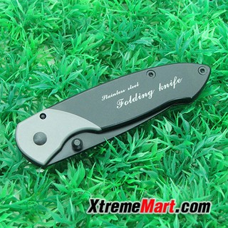 มีดพับสแตนเลส Sanrenmu 7023 LUI-SH ระบบ Frame Lock Folding Knife (สีดำ)