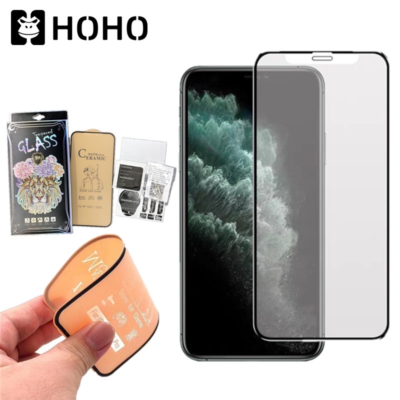M🔥HOHOฟิล์มกันรอยเคลือบด้าน ใช้สำหรับ iPhone 16e 6 7 8 S + Plus X XR XS Max 11 12 13 14 Pro MAX 13 m