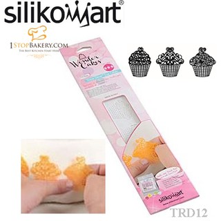 Silikomart TRD12 CUP CAKES White Tricot Decor 400x80 mm. / พิมพ์ตกเเต่ง