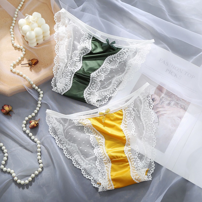 XL, LM , 35kg-75kgLace ICE กางเกงเอวต่ํา FG004 -2312 ระบายอากาศระบายอากาศกางเกงในเอวต่ํา ,กางเกงในขน