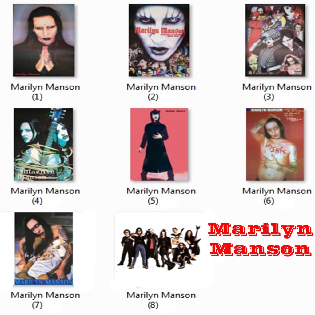 โปสเตอร์ Marilyn Manson (8แบบ) มาริลีน แมนสัน วง ดนตรี ศิลปิน อเมริกัน รูป ภาพ ติดผนัง สวยๆ poster (88x60และ76 x 52 ซม.)
