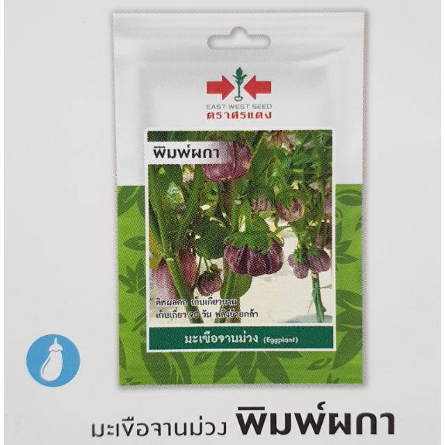 เมล็ดมะเขือจานม่วง พิมพ์ผกา 100เมล็ด ศรแดง