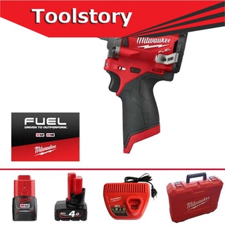 Milwaukee M12FIWF set (2+4ah) บล๊อคไร้สาย 12 โวลต์ M12FIWF12