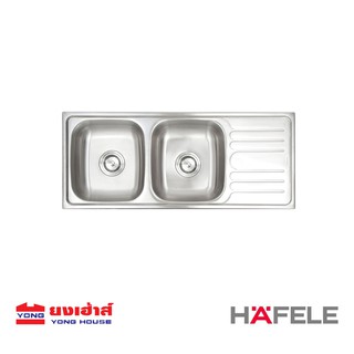 HAFELE อ่างล้างจาน 2หลุม มีทีพักพร้อมก๊อก รุ่น  567.10.102 ซิงค์ล้างจาน