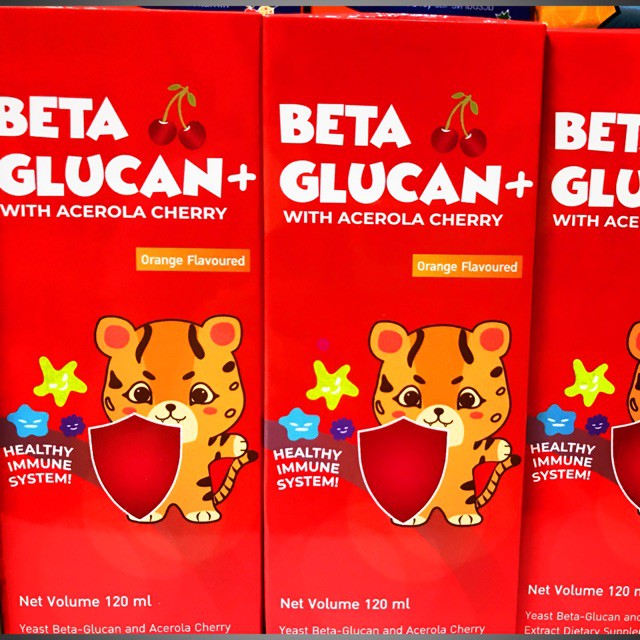 BETA GLUCAN เบต้ากลูแคน+ สารสกัดจากอะเซโรล่าเชอรี่ 120 Ml รสส้ม