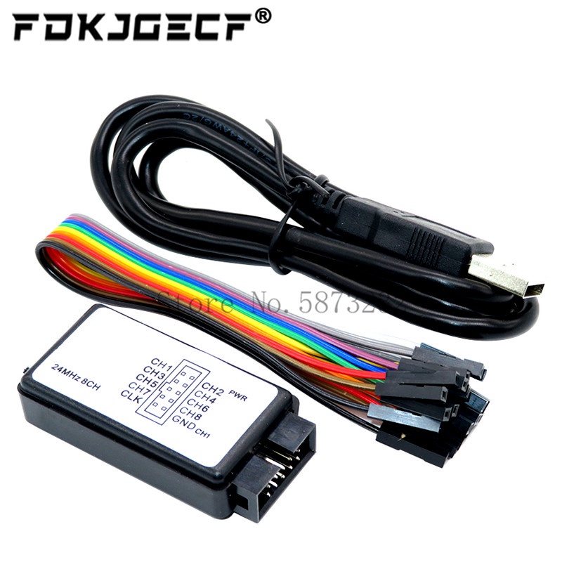 USB Logic Analyzer 24MHz 8 ช่อง 24M/วินาที Logic Analyzer Debugger สําหรับ ARM FPGA Logic Analyzer 2
