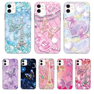 เคสโทรศัพท์มือถือ ซิลิโคน ลายผีเสื้อ ประดับเพชร สําหรับ Vivo Y21 Y21S Y21T Y21A Y33S Y33T Y55 Y75 Y76