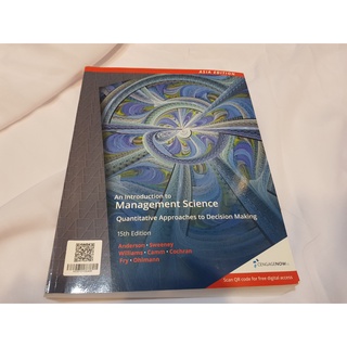 An introduction to Management Science Quantitative approaches to decision making 15th edition by.Anderson, Sweeney