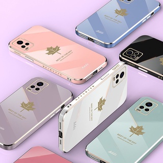 Maple Leaf Case Vivo Y21 Y21S Y33S Y15S Y15A Y10 Y01 Fashion Side Pattern Plating Soft Phone Back Covers