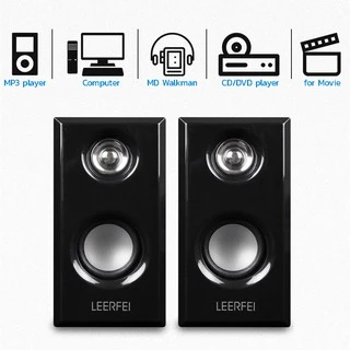 HiFi 3D Bass Speaker ลำโพงคอมพิวเตอร์ ลำโพงไม้ พร้อมเครื่องปรับระดับเสียง ลำโพงคอมUSB ลำโพงต่อTV โทรทัศน์ คอมพิวเตอร์ PC