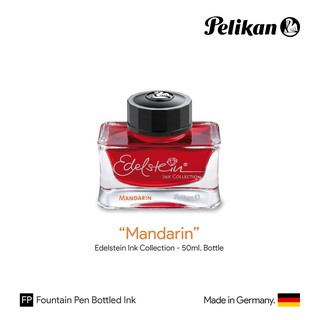 Pelikan Edelstein Ink "Mandarin" 50ml Bottle - หมึกปากกาหมึกซึม อีเดลสไตน์ แมนดาริน สีส้มโกเมน ขวดขนาด 50 มล.