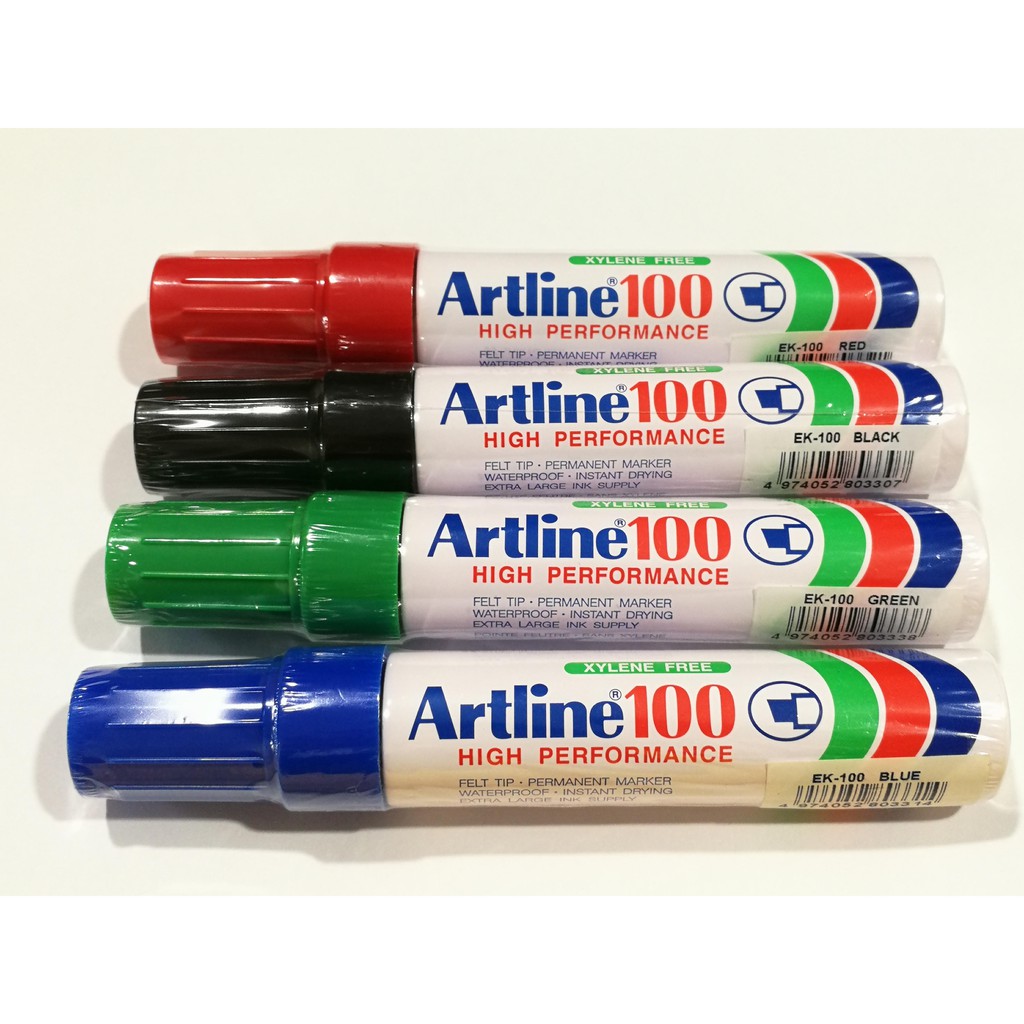 ปากกา Artline EK-100 อาร์ทไลน์ หัวตัด หมึกกันน้ำ สีเข้ม หัวปากกาขนาด 7.5-12.0 มม. (เติมหมึกได้)