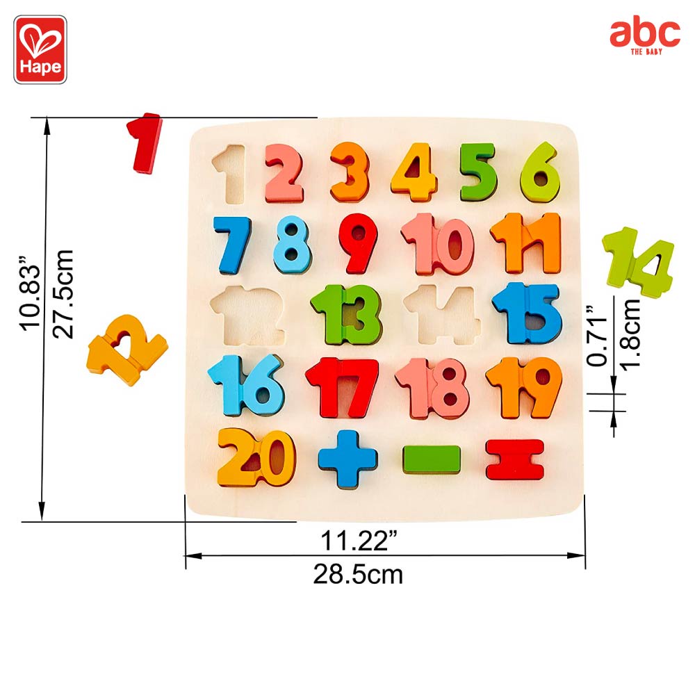 Hape - Chunky Number Math Puzzle        ปริศนา ลายตัวเลข        3Y+ รูปที่ 6