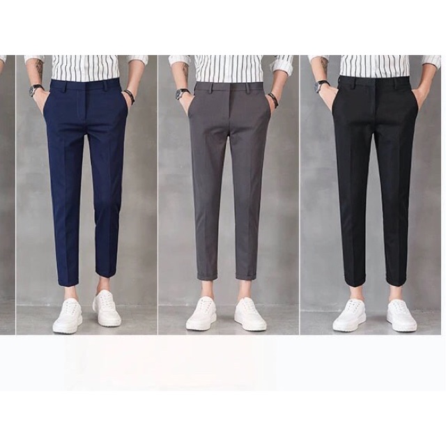 กางเกงขาเต่อเอวสูง ผ้ายืดทรงสวยสไตล์Korea  เอว28-40นิ้ว