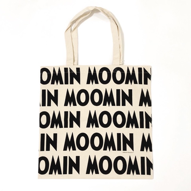 Moomin แท้ 💯% Black Logo Tote Bag Ecobag Recycled Cotton #3 (Rare Item!!!)