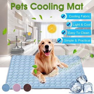 ที่นอนเย็น เสื่อระบายความร้อนสำหรับสัตว์เลี้ยง Dog Cooling Mat เสื่อทำความเย็นสำหรับสุนัข เสื่อไหมน้ำแข็งสำหรับสุนัขแมวผ้าห่ม เตียงระบายอากาศล้างทำความสะอาดได้สำหรับสุนัขขนาดกลางขนาดเล็กสัตว์เลี้ยง