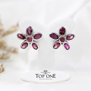 Top1Jewelry ต่างหูเงินแท้925 พลอย Pink Tourmaline แท้