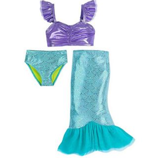 ชุดว่ายน้ำเด็ก Disney USA Ariel Deluxe Swimsuit Set for Girls ไซส์ 4