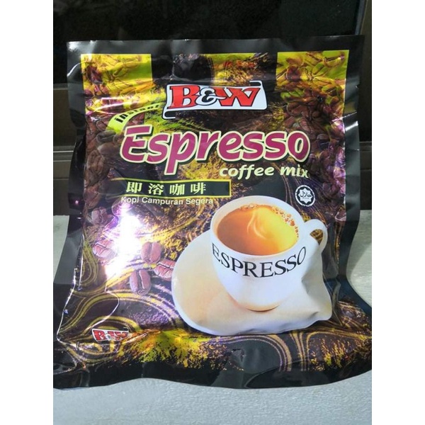 พร้อมส่ง กาแฟสำเร็จรูป B&W Instant Espresso Coffee mix ขนาดบรรจุ20ซอง