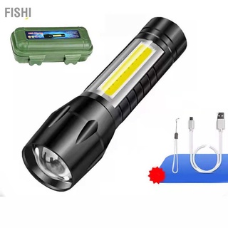 Fishi ไฟฉาย Led ขนาดเล็ก ชาร์จ Usb ไฟฉาย อเนกประสงค์ สว่าง มือถือ กันน้ํา ปากกาไฟ สําหรับตั้งแคมป์ เดินป่า