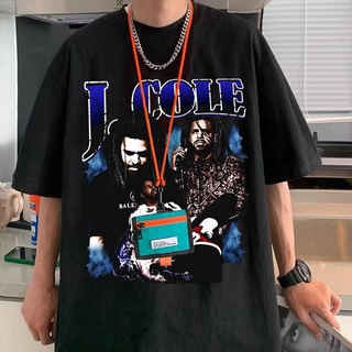 เสื้อยืดครอปเสื้อยืดแขนสั้น ผ้าฝ้าย 100% พิมพ์ลายกราฟฟิค Rapper J Cole Crooked Smile คุณภาพสูง สไตล์ฮิปฮอป แฟชั่นคู่รัก