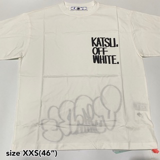 Off-white x Katsu สีขาว ออฟไวท์ ของแท้ เสื้อยืด โอเวอร์ไซส์ unisex ผู้หญิง ผู้ชาย แบรนด์เนม สตรีท