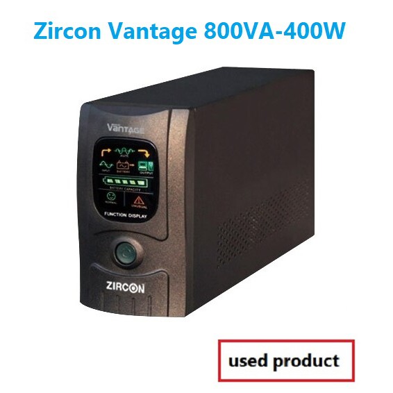 UPS Zircon Vantage 800VA/400W ups อุปกรณ์สำรองจ่ายไฟ แบตเก็บ พร้อมใช้งาน มือสอง