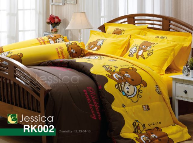 Jassica ผ้าปูที่นอน(ไม่รวมผ้านวม)เจสสิก้า Jassica 3.5​ 5​ 6​ ฟุต​ RK 002 ​ลายริลัคคุมะ Rilakkuma cattleya แคทลียา