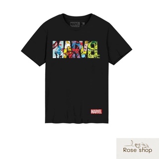 เสื้อยืด Marvel สีดำ (ลิขสิทธิ์แท้)S-5XL