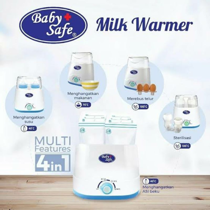 Baby Safe LB216 เครื่องอุ่นนม แบบคู่ 4in1 (อุ่นนม, อาหารเด็ก)
