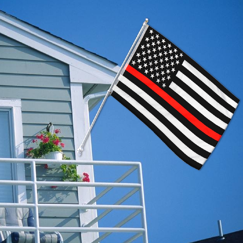 Black Red Usa Flag Canvas Header And Brass Grommet Door Banner