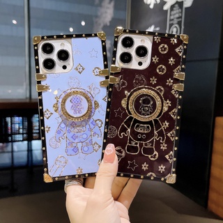 เคสโทรศัพท์มือถือ ทรงสี่เหลี่ยม กันกระแทก ลายนักบินอวกาศ พร้อมแหวนขาตั้ง สําหรับ Oneplus 10PRO 7T 6T 7PRO 8T 8PRO 9PRO 9RT One plus NORD CE2 N100 N20 2T 5G