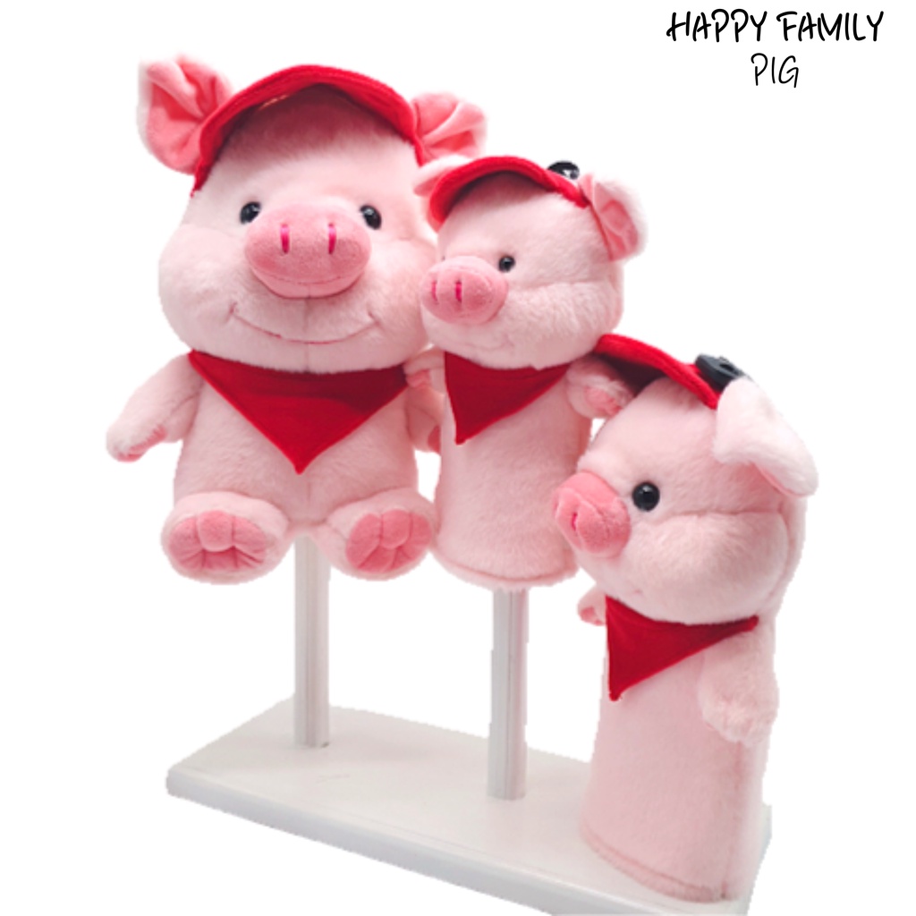 [WICO&Golf]Golf Club Cover Happy Family Pig Driver Wood Hybrid / Golf Headcover Fits Standard 460cc Driver Head