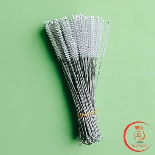 ไม่ทำให้เป็นรอย แปรงล้างหลอดดูด จุกนม ขนไนล่อน Stainless steel soft straw straw brush