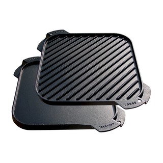 Lodge Cast Iron Reversible Grill/Griddle กระทะย่างเหล็กหล่อสี่เหลี่ยมสองด้าน 26.67cm LSRG3