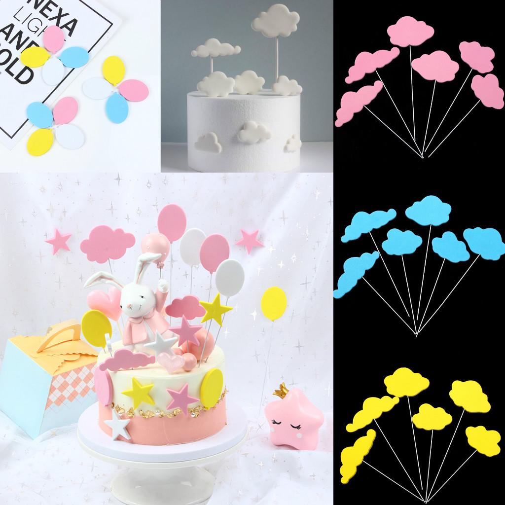 5 ชิ้น cloud เค้ก topper rainbow cloud วันเกิดตกแต่งเด็กวันเกิดเค้ก topper – โปรปัง