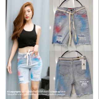 🌾New🌾

   Back UP Jeans  รหัสสินค้า BU-5513 กางเกงยีนส์ขาสามส่วนฟอกสีแต่งขาดแต้มสีมีเชือกผูก🌺🌿