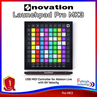 Novation Launchpad Pro MK3 USB MIDI Controller for Ableton Live with 64 Velocity ตัวควบคุม Midi Controller 64 Pads ที่เเสดงผลเเบบ RGB รับประกันศูนย์ไทย 1 ปี