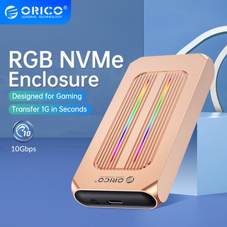 Orico เคส M.2 SSD 10Gbps M2 NVMe SSD Enclosure อลูมิเนียมทั้งหมด USB3.1 Gen2 สําหรับไดรฟ์โซลิดสเตท สําหรับเกมเมอร์ วิดีโอ แก้ไข