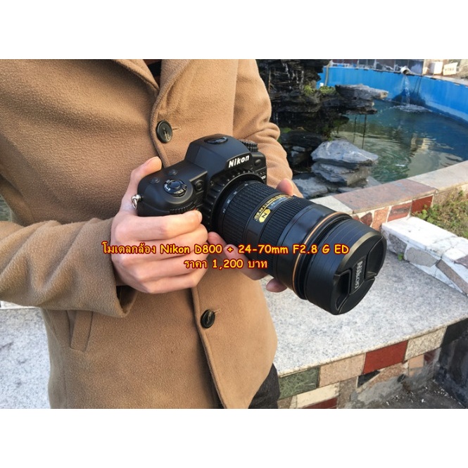 Model กล้อง Nikon D800 +24-70mm F2.8 G ED ขนาดเท่าของจริง