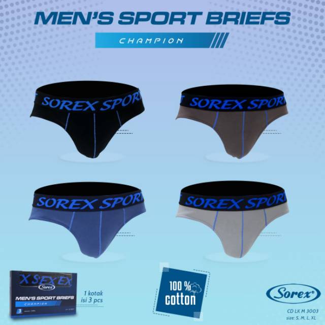 Sorex M3003 กางเกงชั้นในชาย Sorexmen 3 ชิ้น